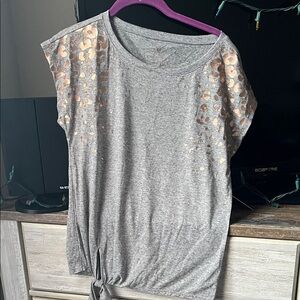 Juicy Couture Cheetah Print Gray and Rose Gold Women's Top